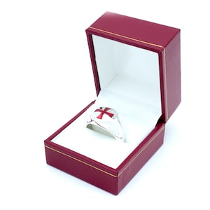 Solid Sterling Silver Knights Templar Cross Ring