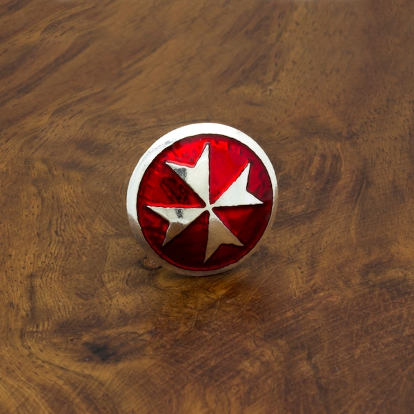 Sterling Silver Maltese Cross (The Order of the Knights of St. John) Lapel Pin