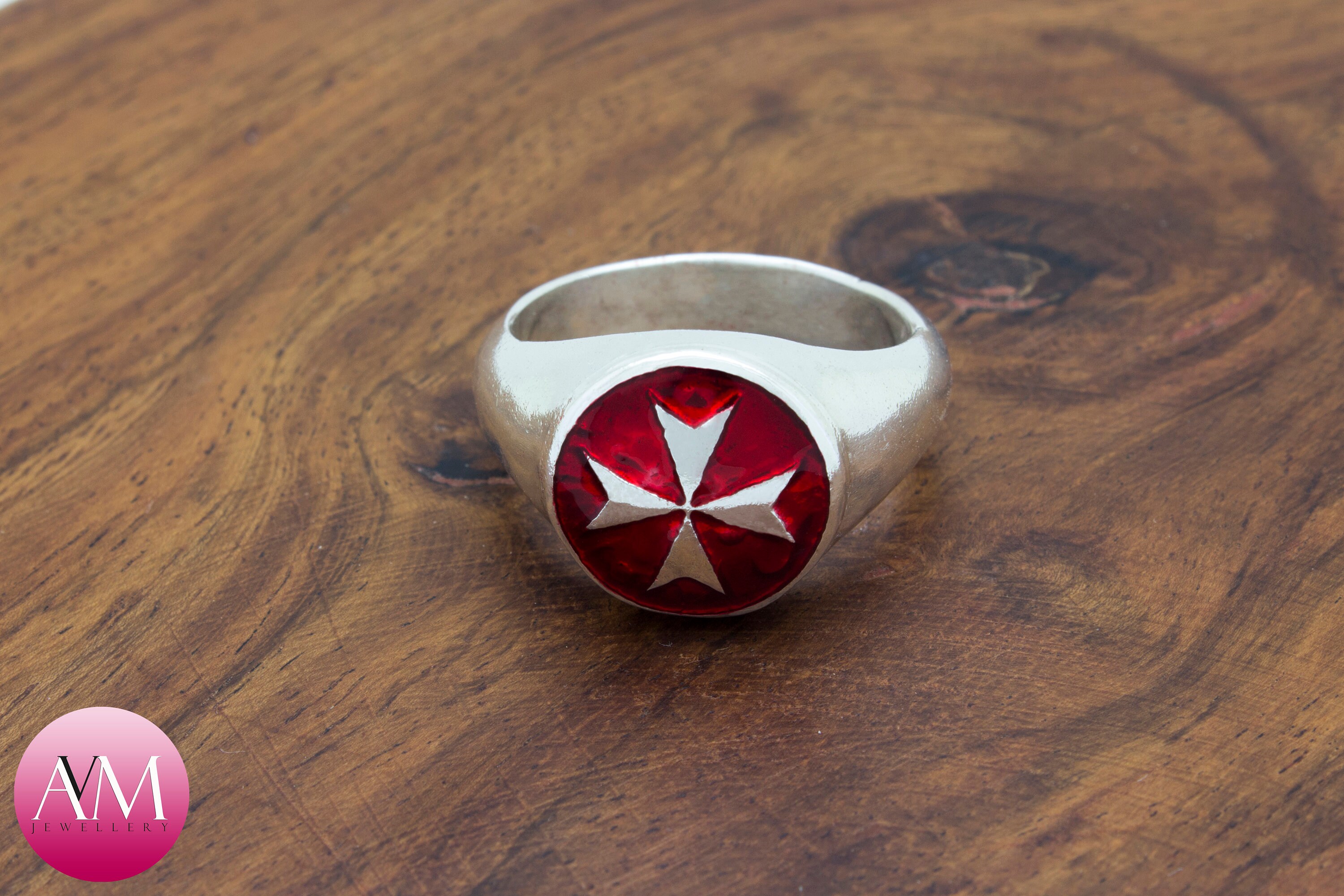 Anello con croce di Malta in argento sterling massiccio l Ordine dei