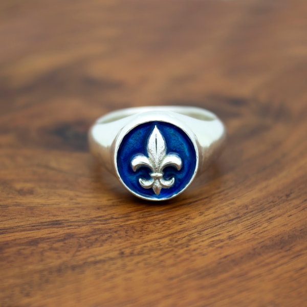 Bague Fleur de Lys en Argent Massif Coulé