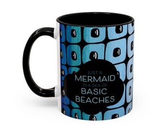 Mermaid Ombré Kaffeebecher - Türkis Lila abstraktes handgezeichnetes Design