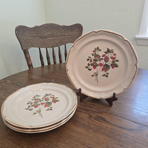 Vintage Strawberry Dinner Plates - Etsy