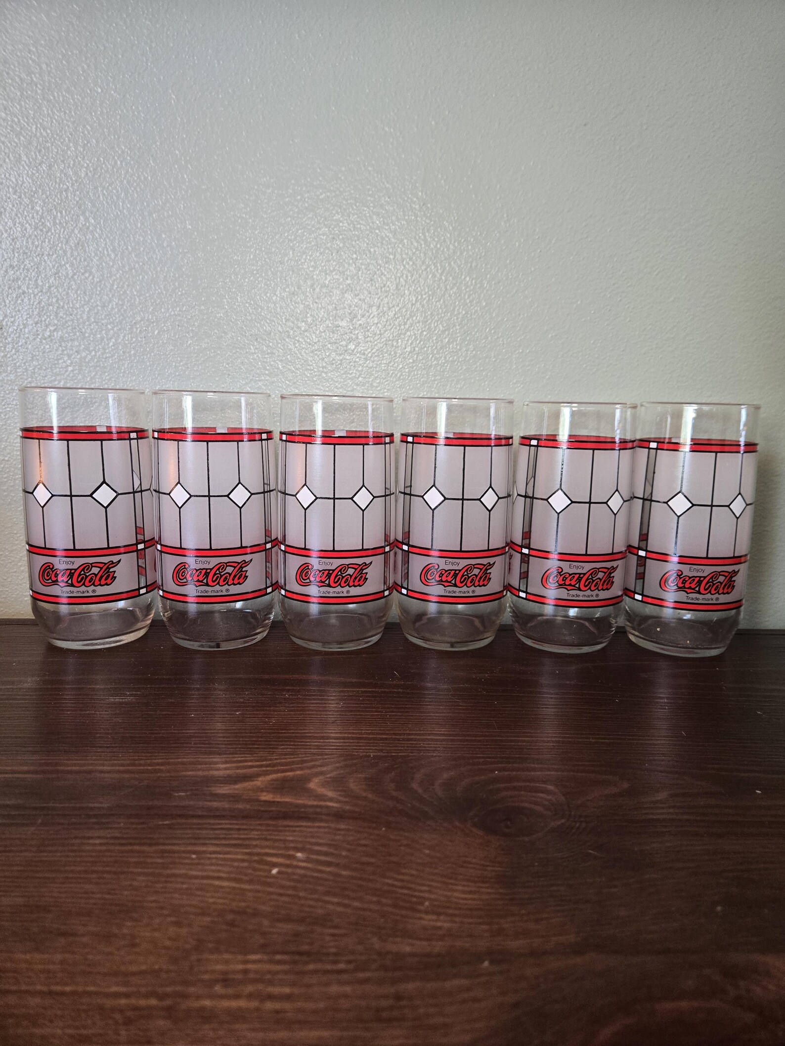 Set of 6 Vintage 16 Oz Coca Cola Libbey Glasses, Collectible Glass ...