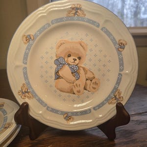 Vintage Teddy Bear Plate - Etsy