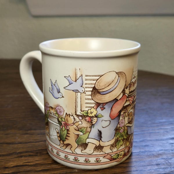 Vintage Watkins Country Kids Collector Mug, "Moms are Special," 1990
