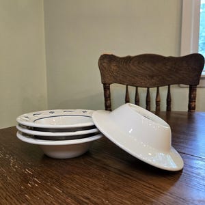 Longaberger Woven Traditions Blue Bowls: Embossed Basket Weave