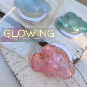 Unique Magnetic Phone Grip:  Glow in the Dark Cloud Resin Accessory