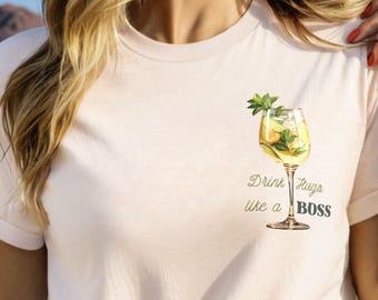 Hugo Cocktail T-Shirt – Summer Aperitif Print, Bella+Canvas 3001