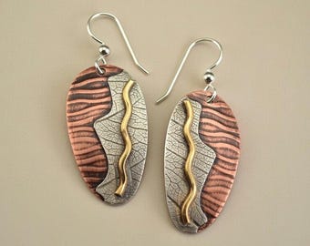 Vintage Boho Drop Earrings, Tribal Wedding Jewelry