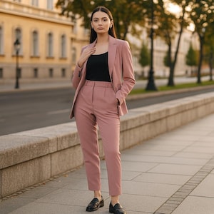 Elegant Designer Formal Business Attire | Slim Fit Blazer & Pants Set | Made to Order 2‑Piece Suit | Power Dressing Evening Wear Chic