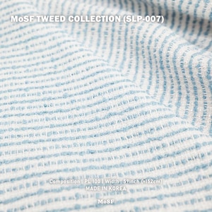 Sky Blue Striped Tweed Fabric by the 1/2 Yard (SLP-007)