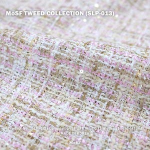 Champagne Pink Gold Tweed by the 1/2 Yard (SLP-013)