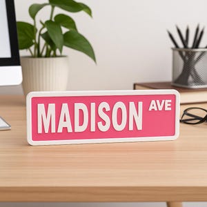 Personalized 3D Printed Custom Street Sign Nameplate