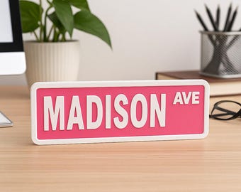 Personalized 3D Printed Custom Street Sign Nameplate