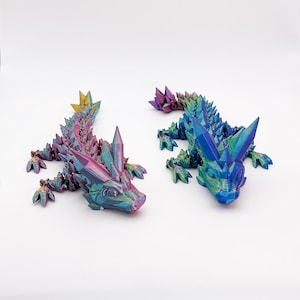 Dragon articulé - Jouet en cristal flexible imprimé en 3D - Mini cadeau Fidget pour bureau ou étagère