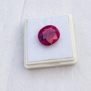 8.37 Ct Unheated Natural Ruby, Purplish Red Oval Mixed Cut Gemstone (GGI Certified)