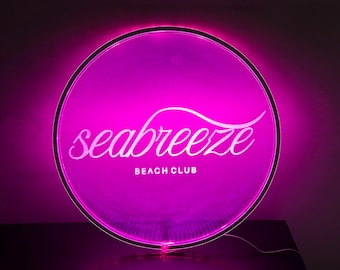 Engraved Acrylic Business Logo Sign, LED Edge Lit Company Name Wall Display, Custom Brand Light, Illuminated Acrylic Logo Installation