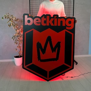 LED Backlit Wooden Logo – Personalized Laser Cut Wall Sign for Business – Handmade Wooden Branding Decor for Shop, Restaurant or Office