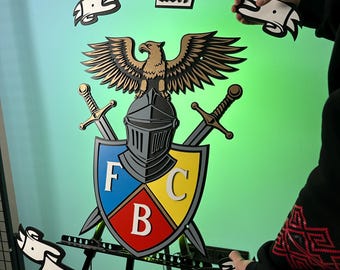 Custom Family Crest Wall Decor, Personalized Coat of Arms from Your Image, Heraldic Shield Wall Art, Unique Home and Office Emblem Display