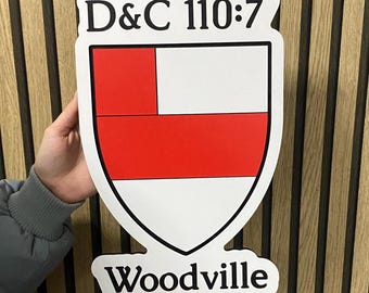 Family Crest Wooden Wall Sign, Personalized Heraldic Shield Plaque for Home, Office or Genealogy Decor Example