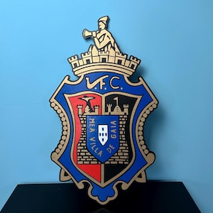 3D Wooden Crest Sign, Custom Coat of Arms Wall Art for Office or Home, Personalized Emblem Shield Decor, Handmade Layered Wood Logo Gift