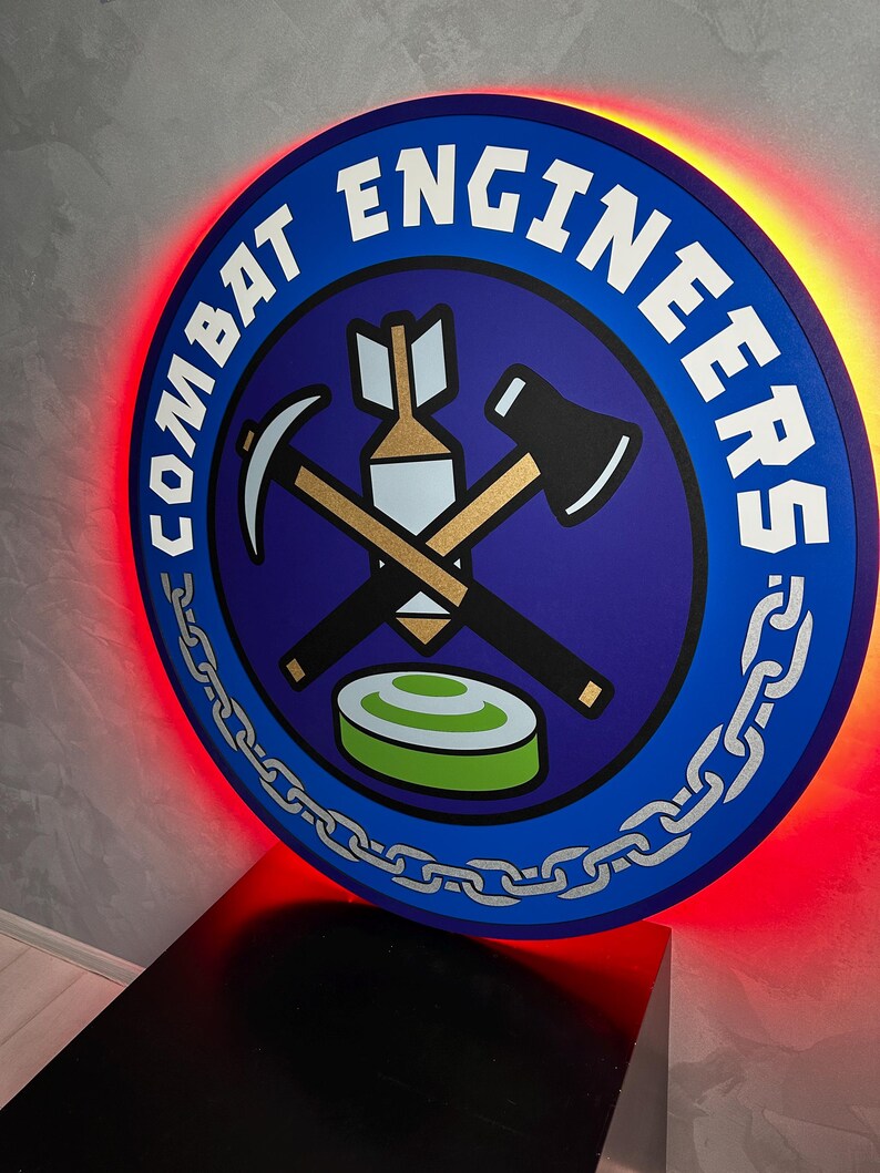 Custom Military Unit Crest Sign, LED Army Emblem Wall Art, Backlit ...