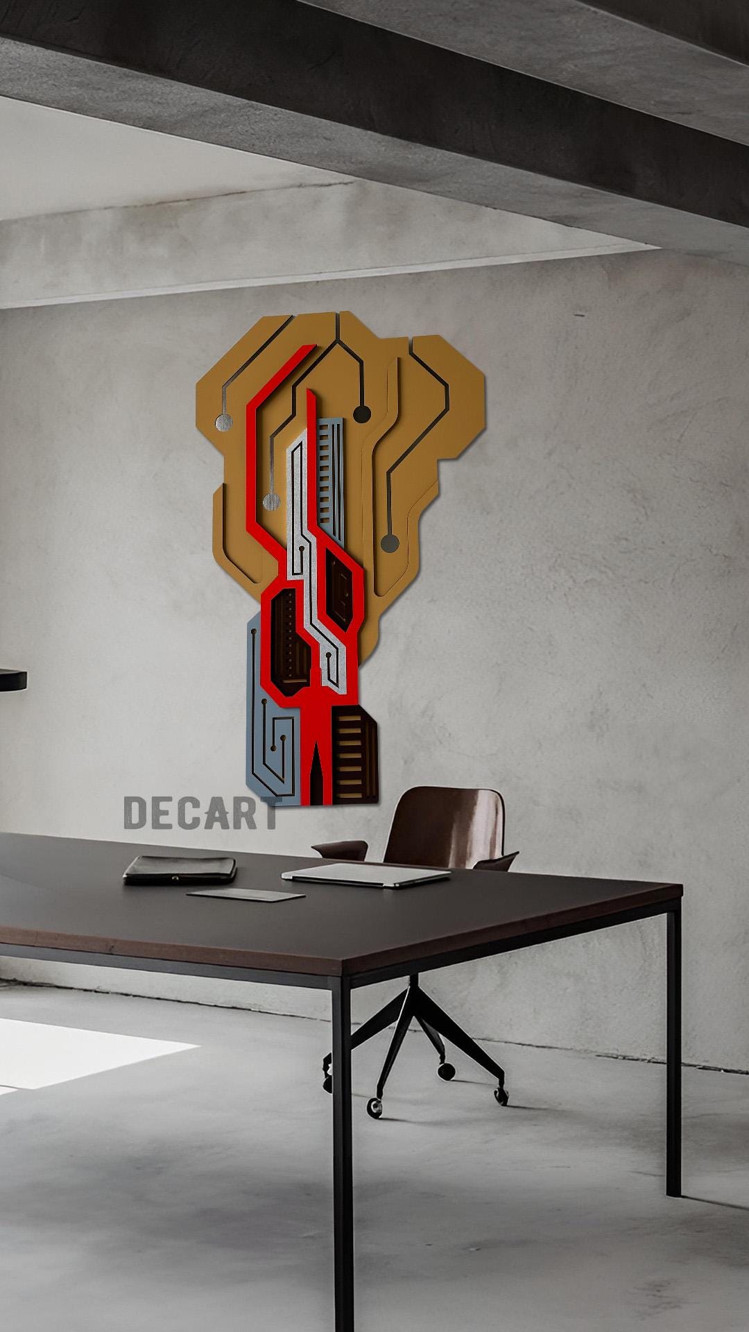 Modern Wall LED Art for Office or Studio, Cyberpunk Circuit Decor ...