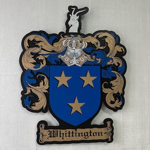 Custom 3D Wooden Crest Sign, Laser Cut Family Shield, Personalized Layered Wood Wall Logo, Professional Handmade Coat of Arms Decor Signage