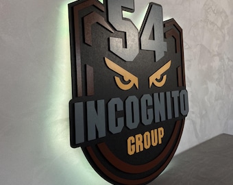 Insegna aziendale circolare personalizzata – Insegna rotonda in legno con logo personalizzato – Logo in legno inciso per vetrina o ufficio – Insegna con logo enorme