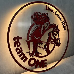 Custom LED Business Logo Sign - Round Wooden & Acrylic Wall Logo - Personalized Backlit Sign for Office, Storefront or Studio Decor