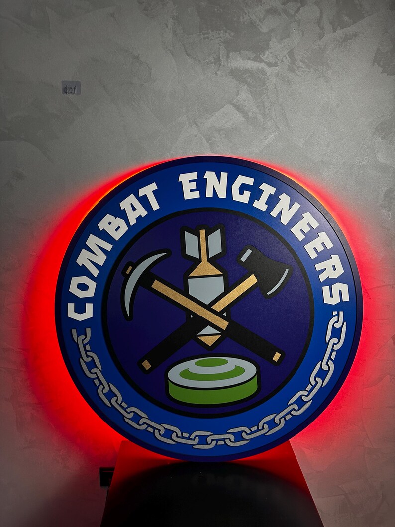 Custom Military Unit Crest Sign, LED Army Emblem Wall Art, Backlit ...