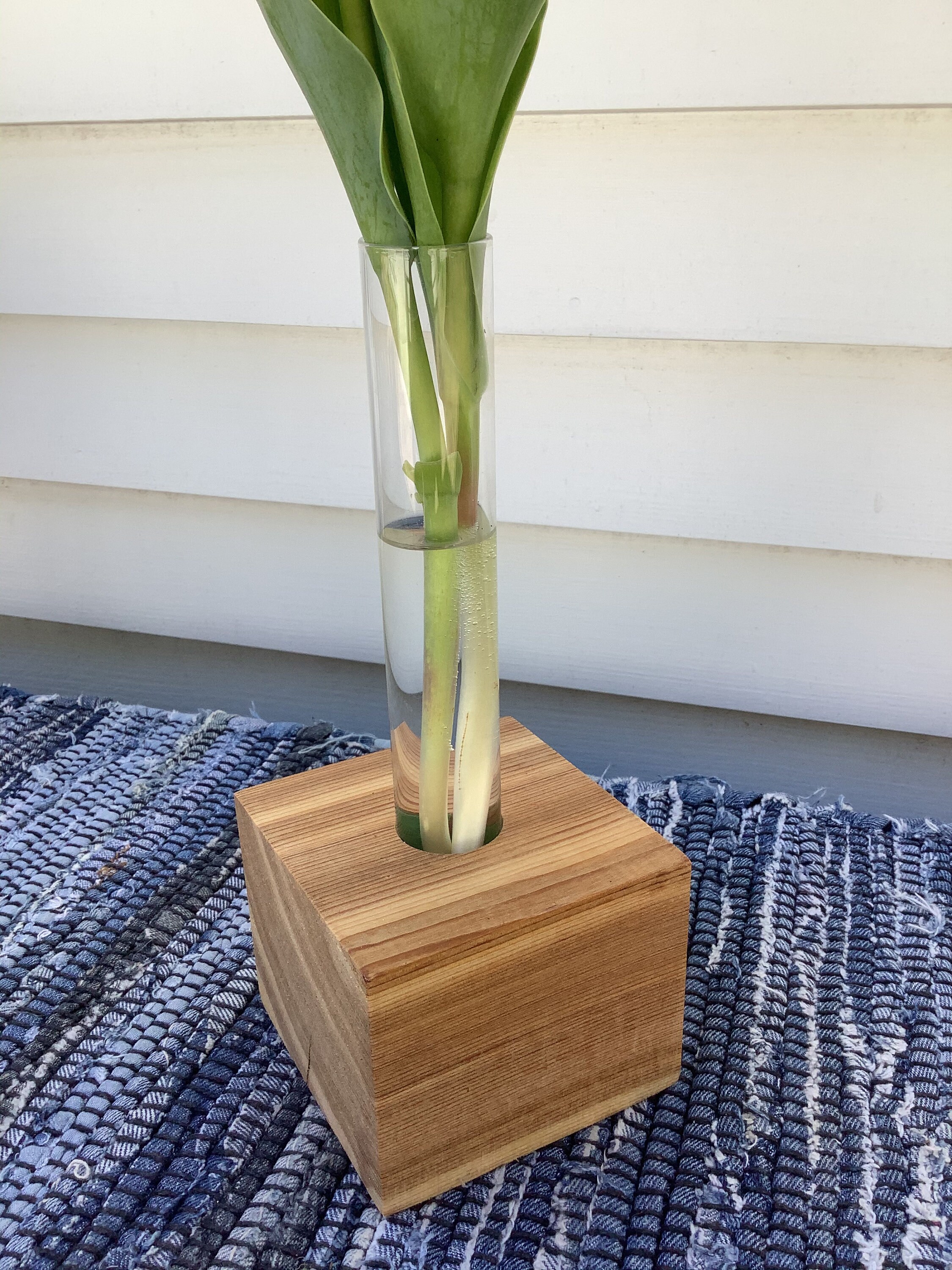 Jarrones de madera reutilizados jarrón de 1 tubo hecho con Etsy