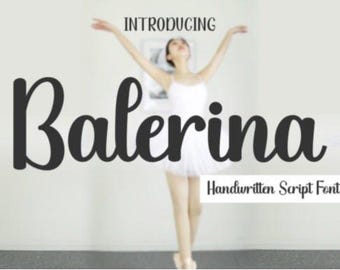 Ballerina Script, ONE Schriftgrößen, Schriftart - Instant Download Files