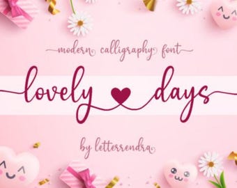 Romantische Schrift, Herzschrift, Schrift mit Schwänzen, Schrift für Cricut, Boho-Schrift, Schrift mit Liebe, Valentine-Schrift, schöne Schrift, Wedding Font