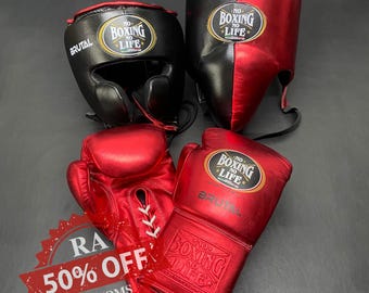 Custom "No Boxing No life" Boxing Gloves set, Christmas Gift for him, Gift for dad, Valentine Gift for men, best gift, gift for kids