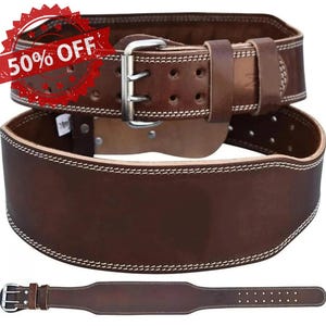 Leren gewichthefriem, 10 mm gewatteerde gymriem, rugsteun