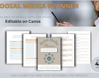 Social Media Planner Printable | Content Calendar PDF | Instagram Post Tracker | Marketing Strategy Template | Digital Planner