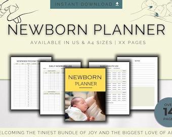 Planner per neonati stampabile / Organizzatore per la cura del bambino / Modello di programma per neonati / Monitoraggio del sonno e dell'alimentazione / Planner per la routine del bambino