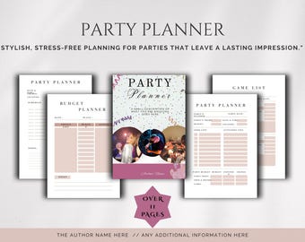Party Planner Printable | Event Planning Template | Birthday Party Organizer | Guest List Budget Checklist | Party Prep PDF
