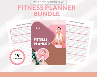 Fitnessplanerare-paket | Viktminskningsspårare | Träningsplanerare | Fitnessdagbok | Wellness- och egenvårdsplanerare | Måltidsplanerare | Vanespårare