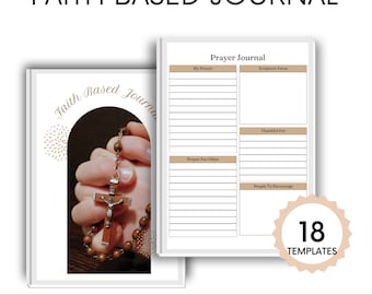 Faith-Based Journal Printable | Bible Study Journal | Christian Planner | Prayer Journal | Scripture Reflection Guide | Instant Download