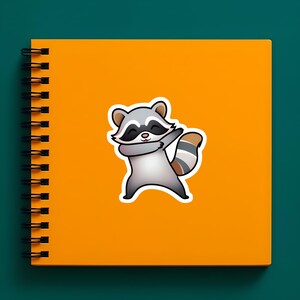 Cute Raccoon Dancing Sticker, Wildlife Vinyl Sticker, Animal Lover Gift, Water Bottle Sticker, Laptop Decal