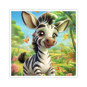 Sticker mignon zèbre découpé, décoration amusante pour ordinateur portable, scrapbooking, décoration de chambre d'enfant, cadeau pour les amoureux des animaux, cadeaux d'anniversaire
