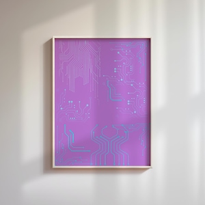 Cyberpunk Circuit Art Print - Futuristic Neon Wall Decor - Sci-Fi Digital Poster - Gamer Room Aesthetic - Tech Inspired Art Gift
