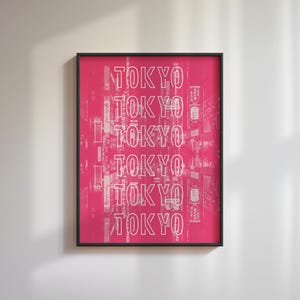 Impresión de neón de Tokio - Descarga digital / Arte mural estético japonés / Póster urbano ciberpunk