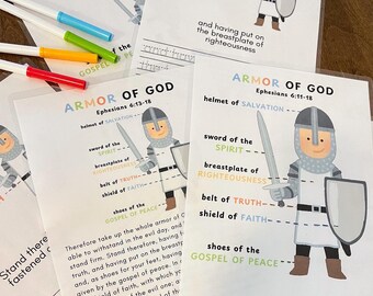 Armor Of God Printable Activity, Christian, Homeschool, Bible Activity, Sunday School, Ephesians, Sword Of The Spirit (Digital Download)