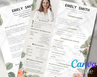 Plantilla de currículum para reclutamiento de hermandades: Paquete editable de Canva (descarga digital)
