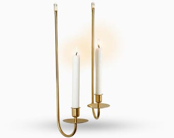Vintage Single Brass Scalloped Taper Candle Holder Vintage Single Brass Scalloped Taper Candle Holder
