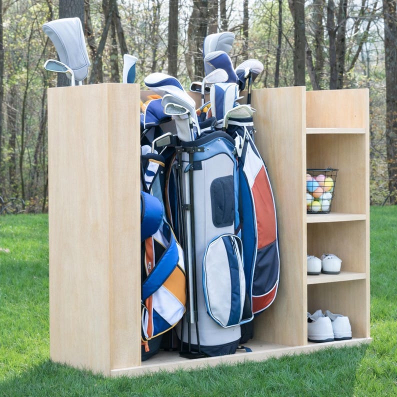 Golf Club Storage Racks PDF | Wooden Golf Bag Organizer (woodworking ...