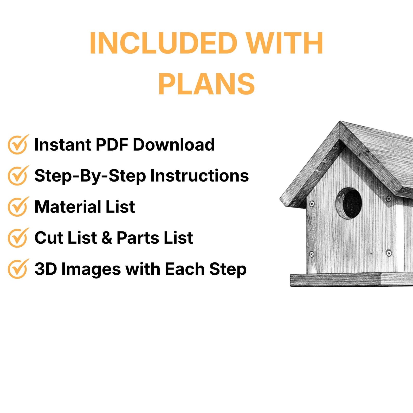 Handmade Bird House | DIY Rustic Birdhouse Plan (woodworking Plans PDF